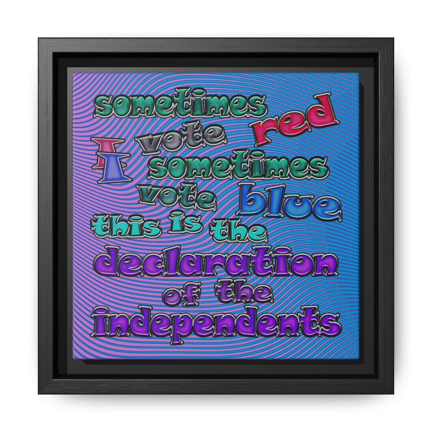 declaration of the independents - framed canvas art (light blue-purple wave)