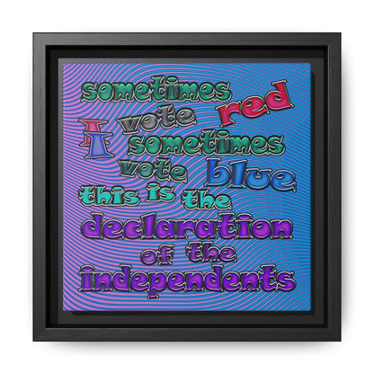 declaration of the independents - framed canvas art (light blue-purple wave)