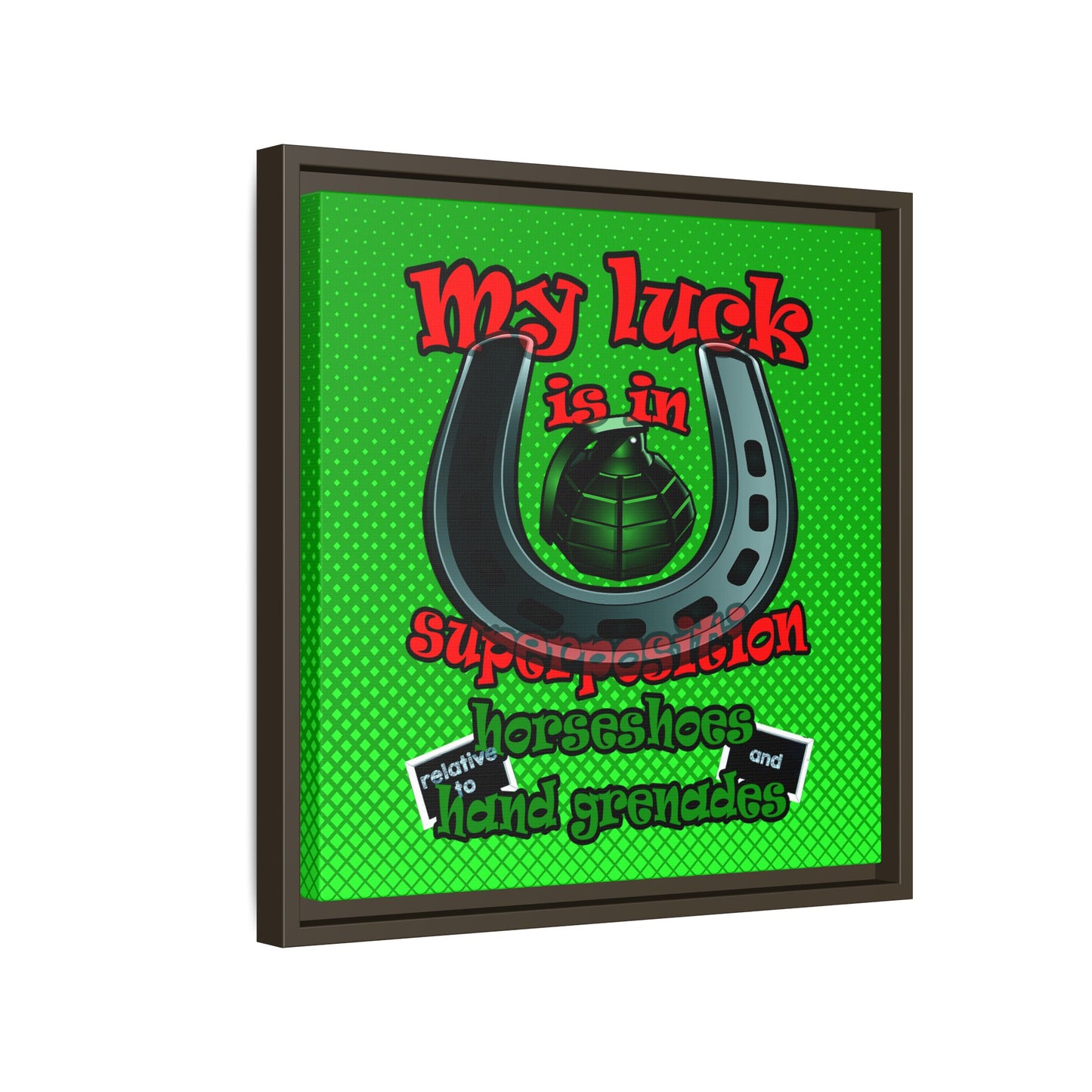 my luck - framed canvas art (logo green)