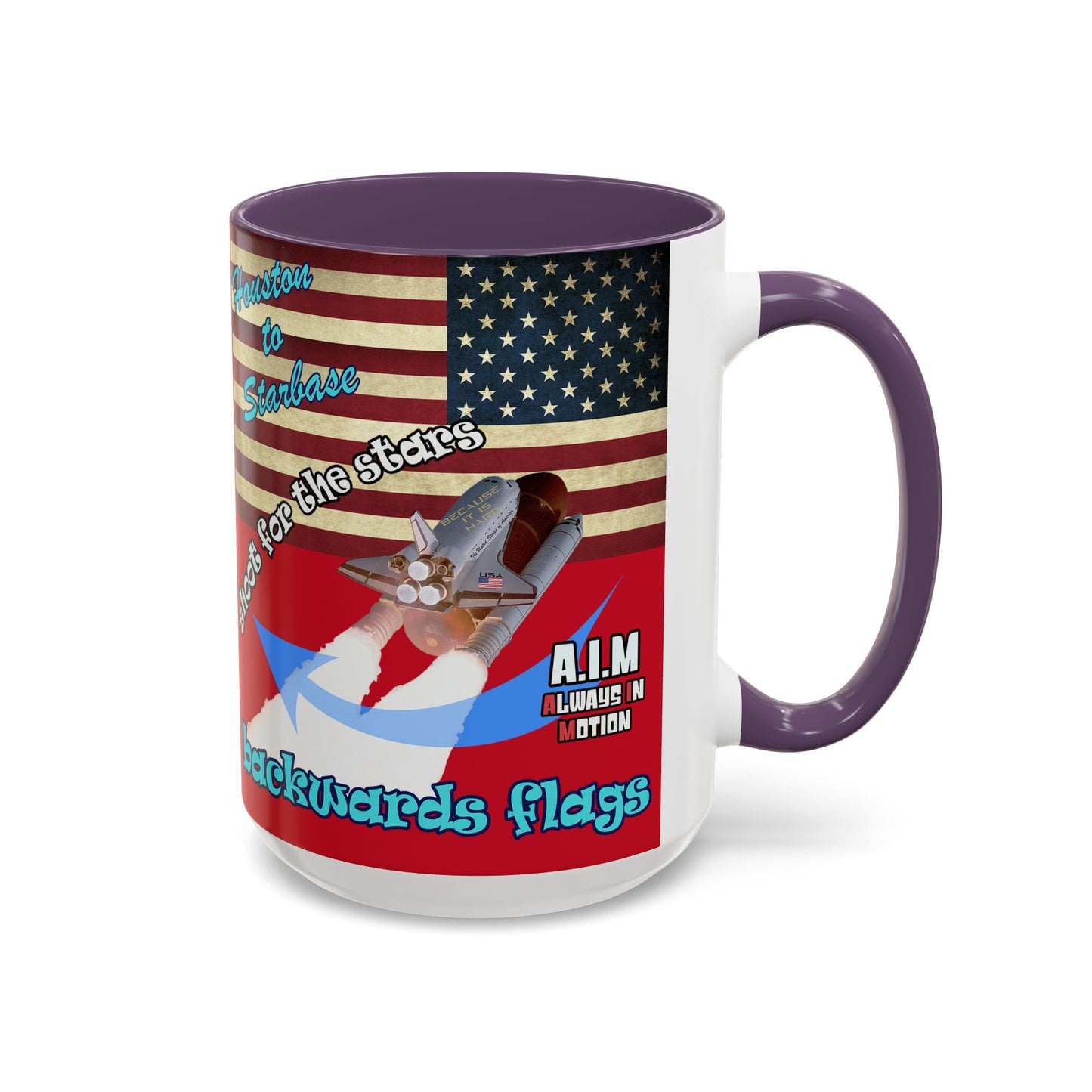 shoot for the stars - Accent Mug (dark red)