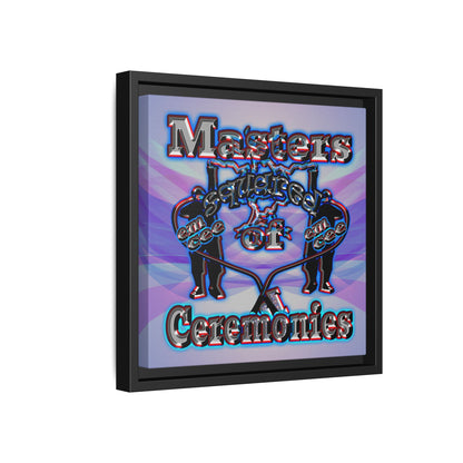 em cee squared - framed canvas art (light blue-pink wave)