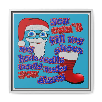 santa's shoes - framed canvas art (turquoise)