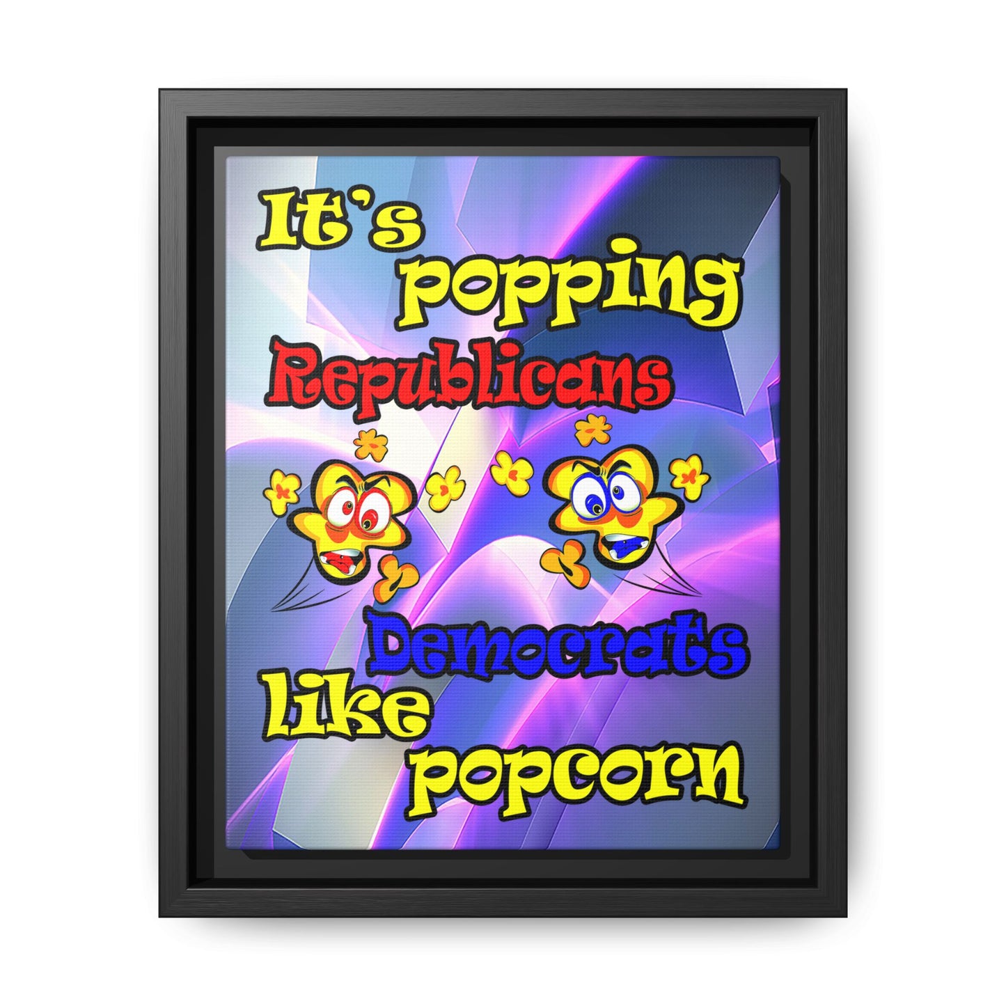 popping like popcorn - framed canvas art (grey-pink wave)