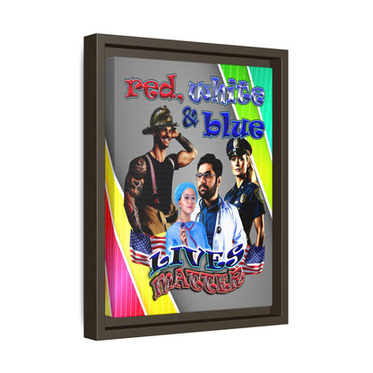 rw&b lives matter - framed canvas art (rainbow split)