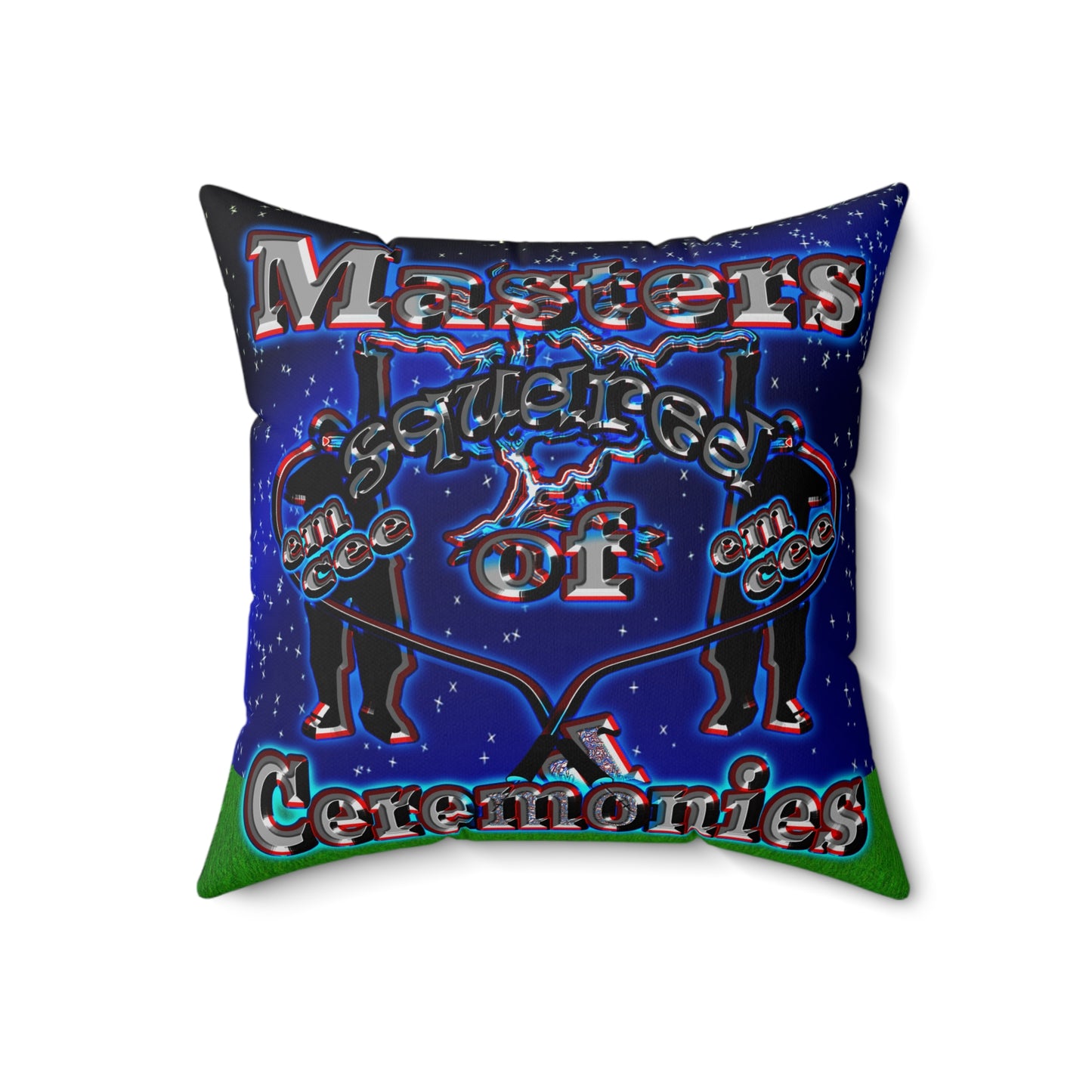 em cee squared - Spun Polyester Square Pillow - ('snoops' background)