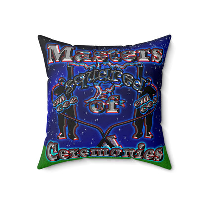 em cee squared - Spun Polyester Square Pillow - ('snoops' background)