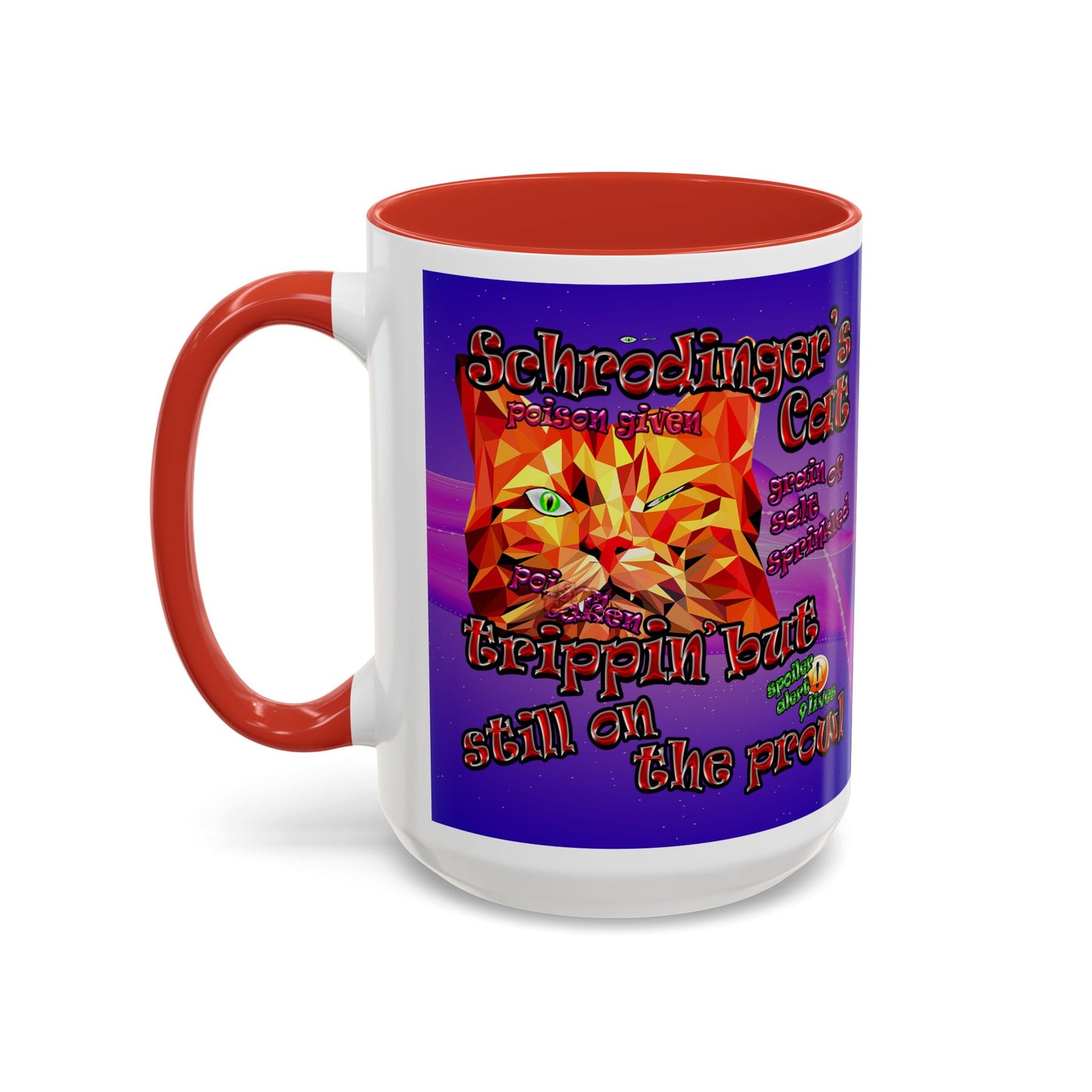 schrodinger's cat - Accent Mug (purple-pink wave)