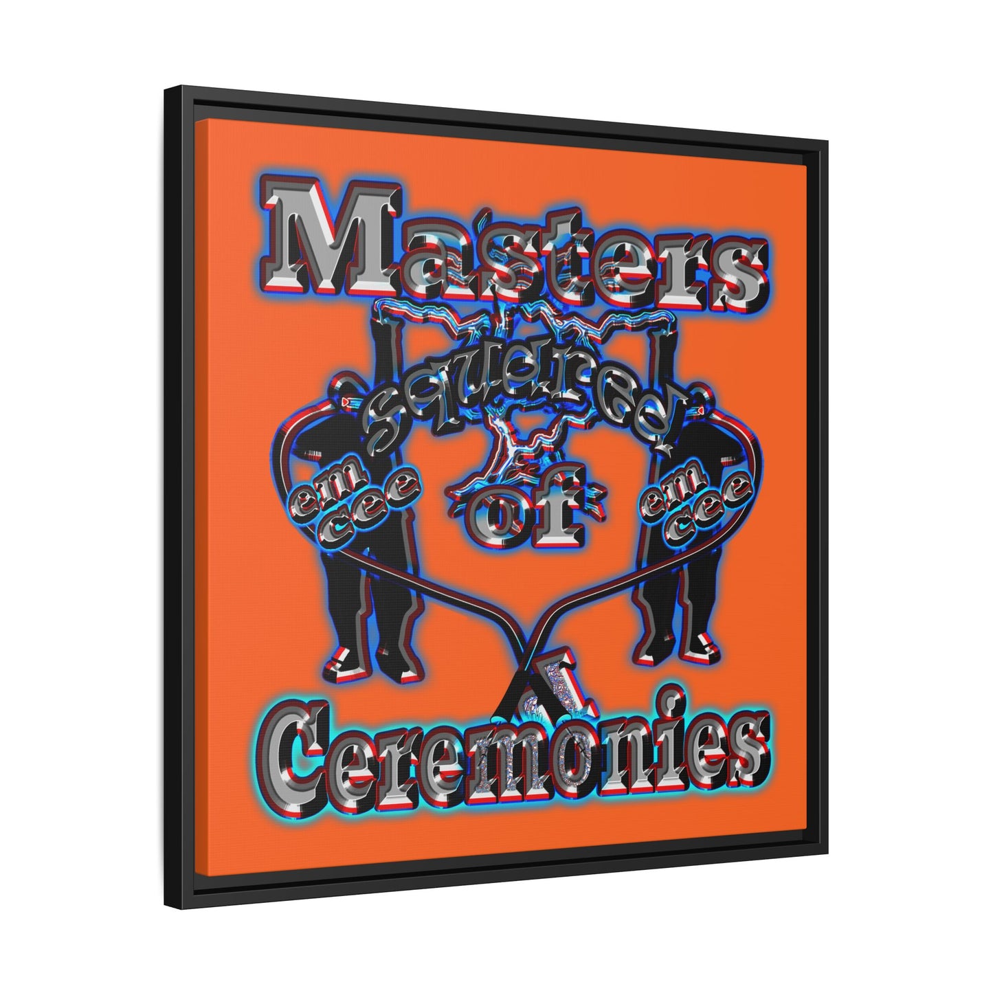 em cee squared - framed canvas art (orange)