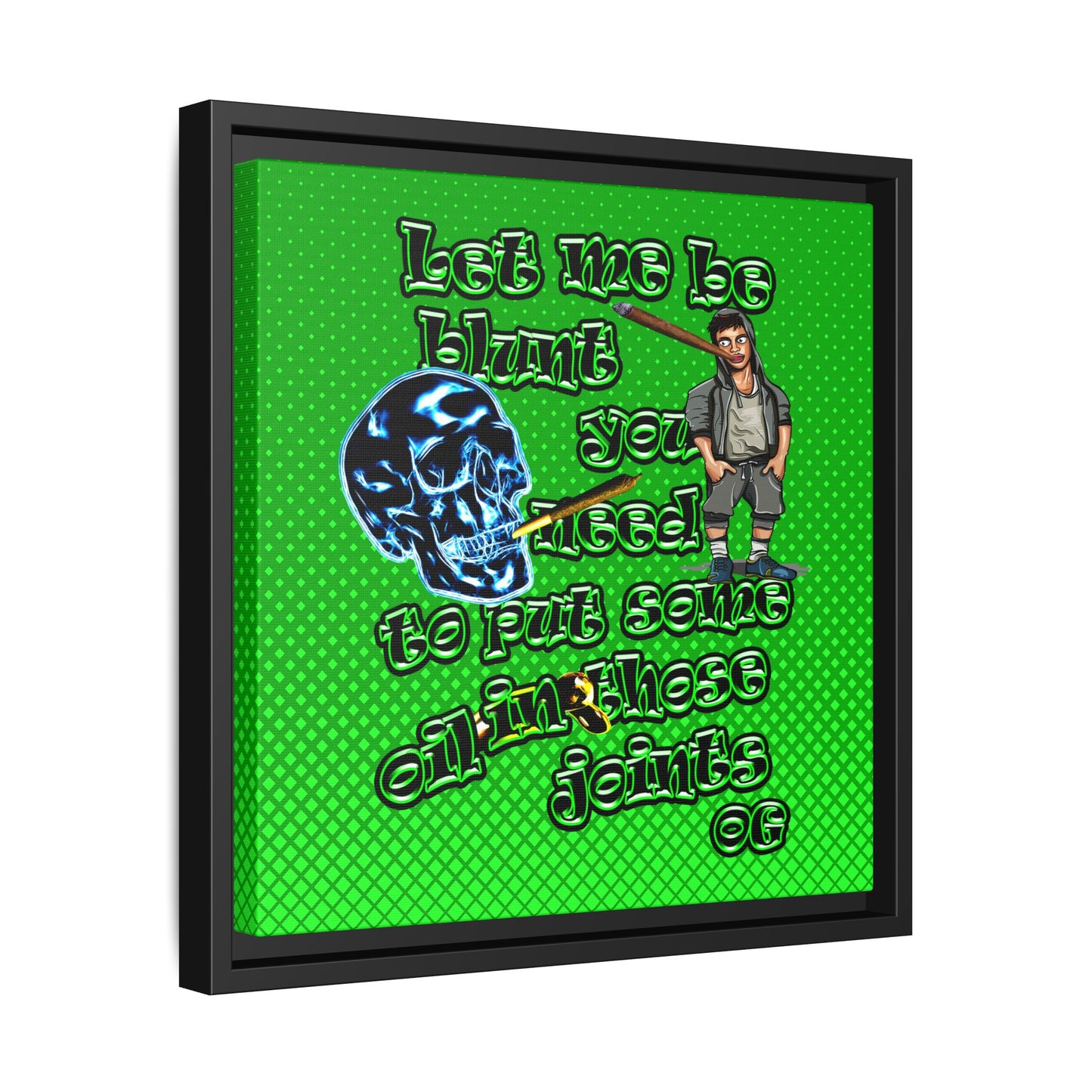 og - framed canvas art (logo green)