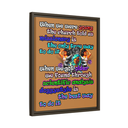 doggystyle - framed canvas art (light brown)
