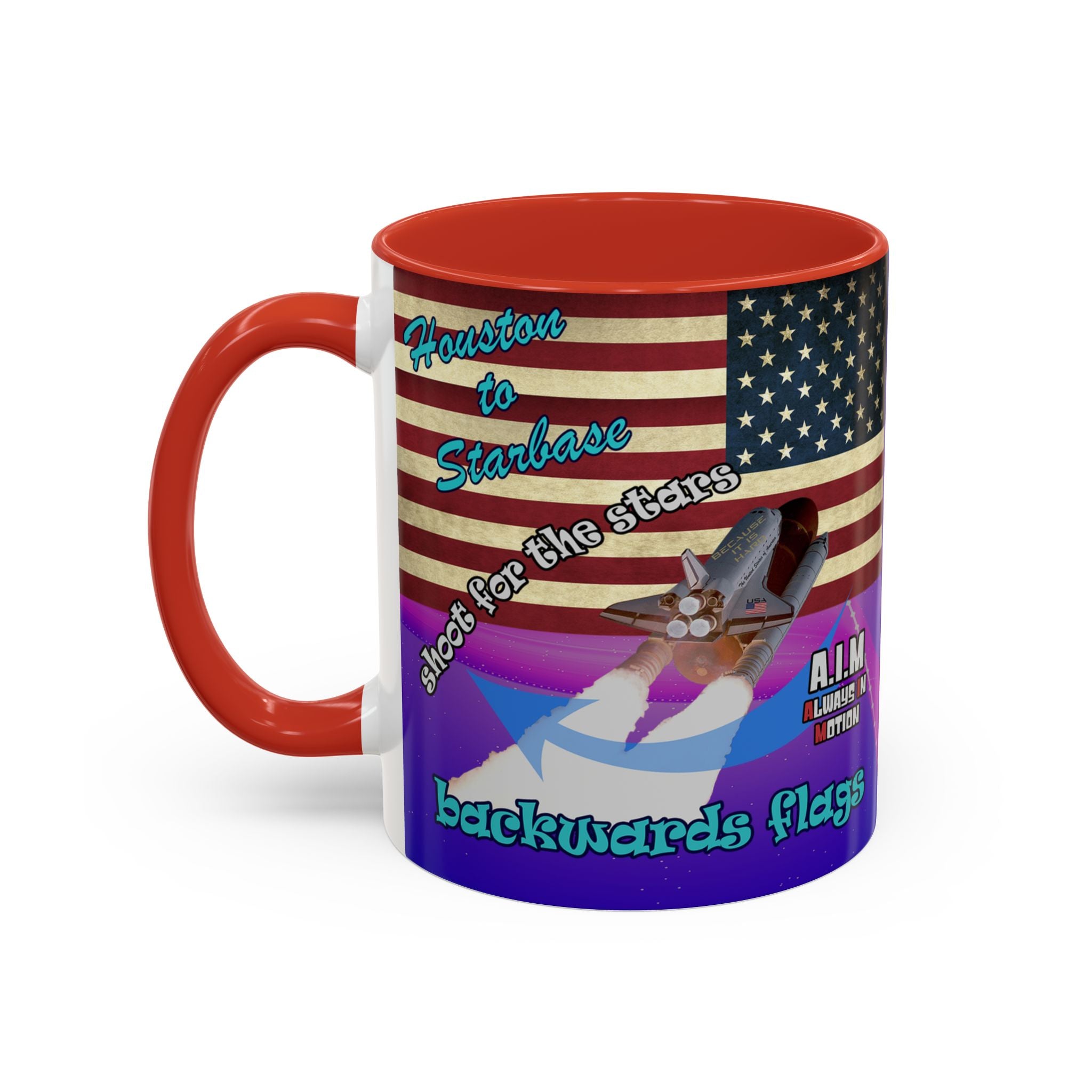 shoot for the stars - Accent Mug (purple-pink wave)