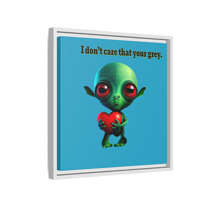 I don't care that your grey - framed canvas art (turquoise)