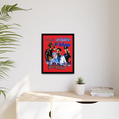rw&b lives matter - framed canvas art (red)