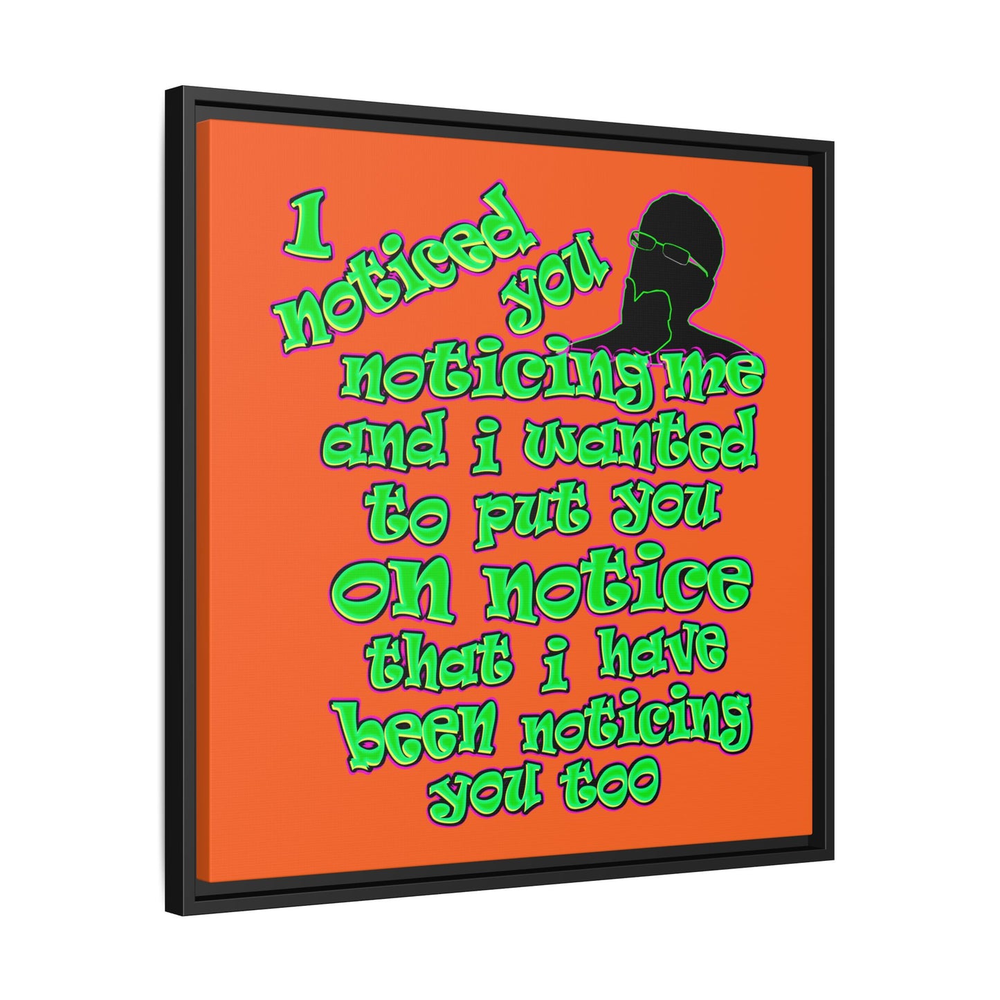 noticed you noticing - framed canvas art (orange)