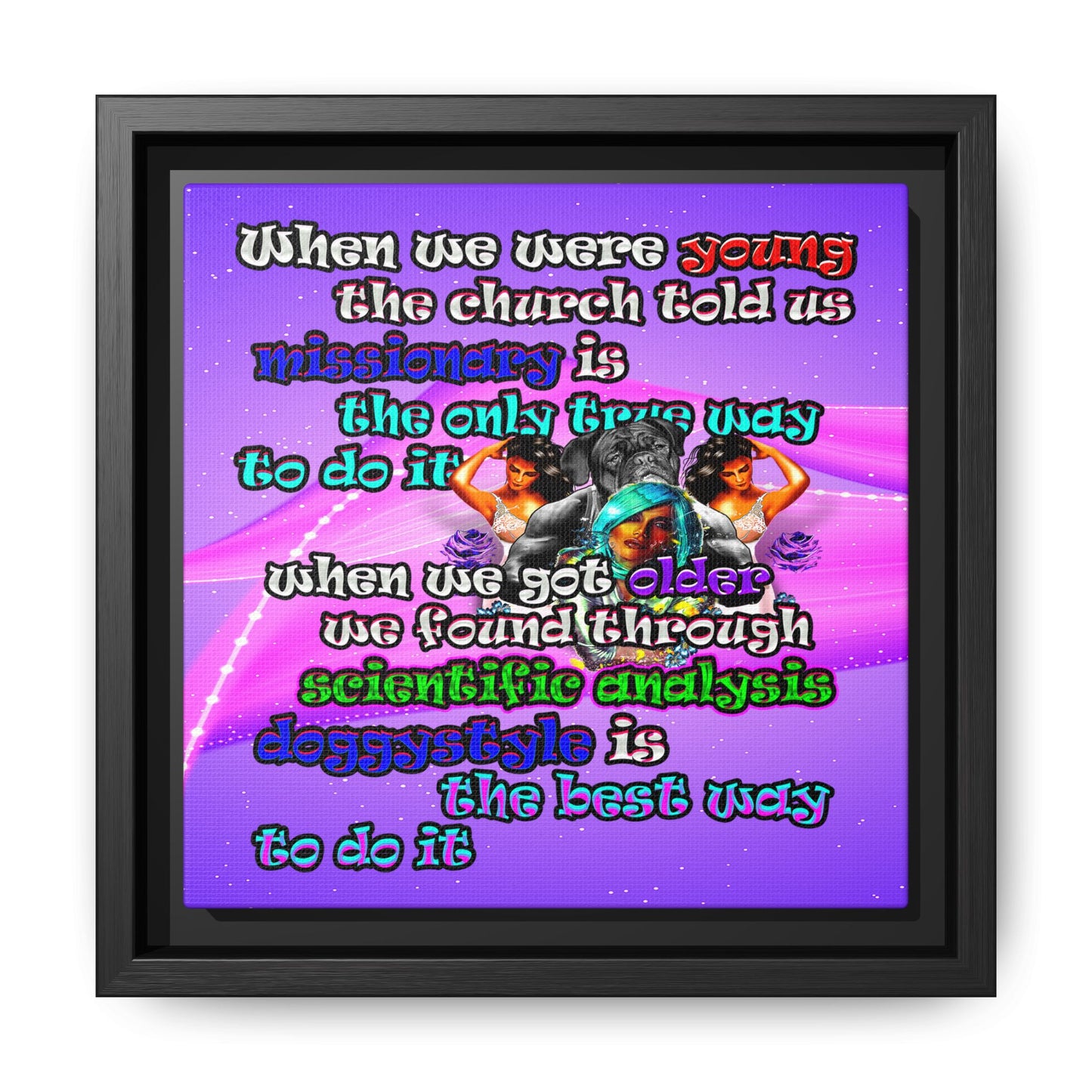 doggystyle - framed canvas art (purple-pink wave)