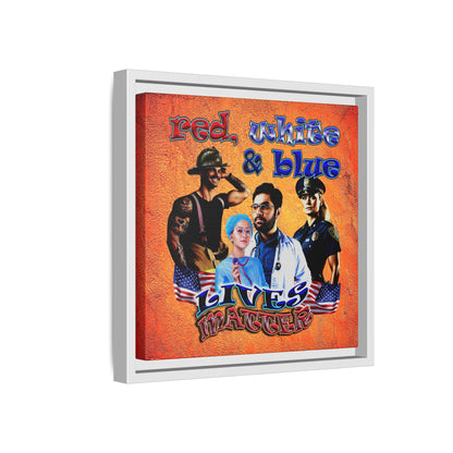 rw&b lives matter - framed canvas art (burnt orange)