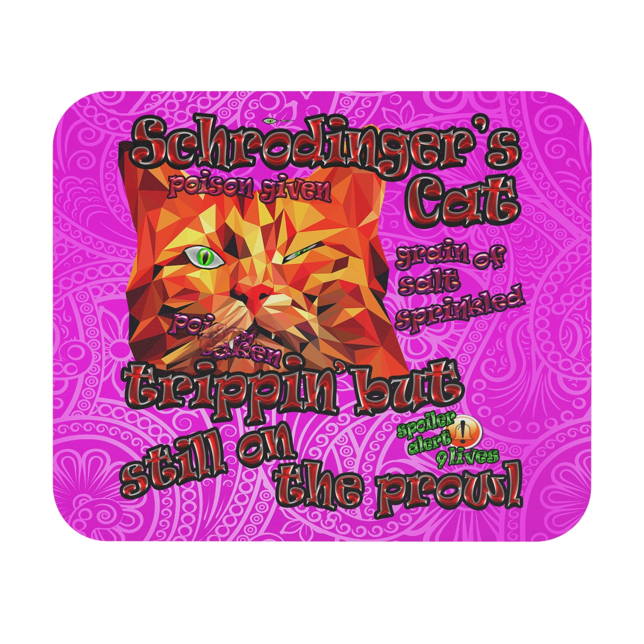 schrodinger's cat - Mouse Pad (Rectangle) (pink swirl)