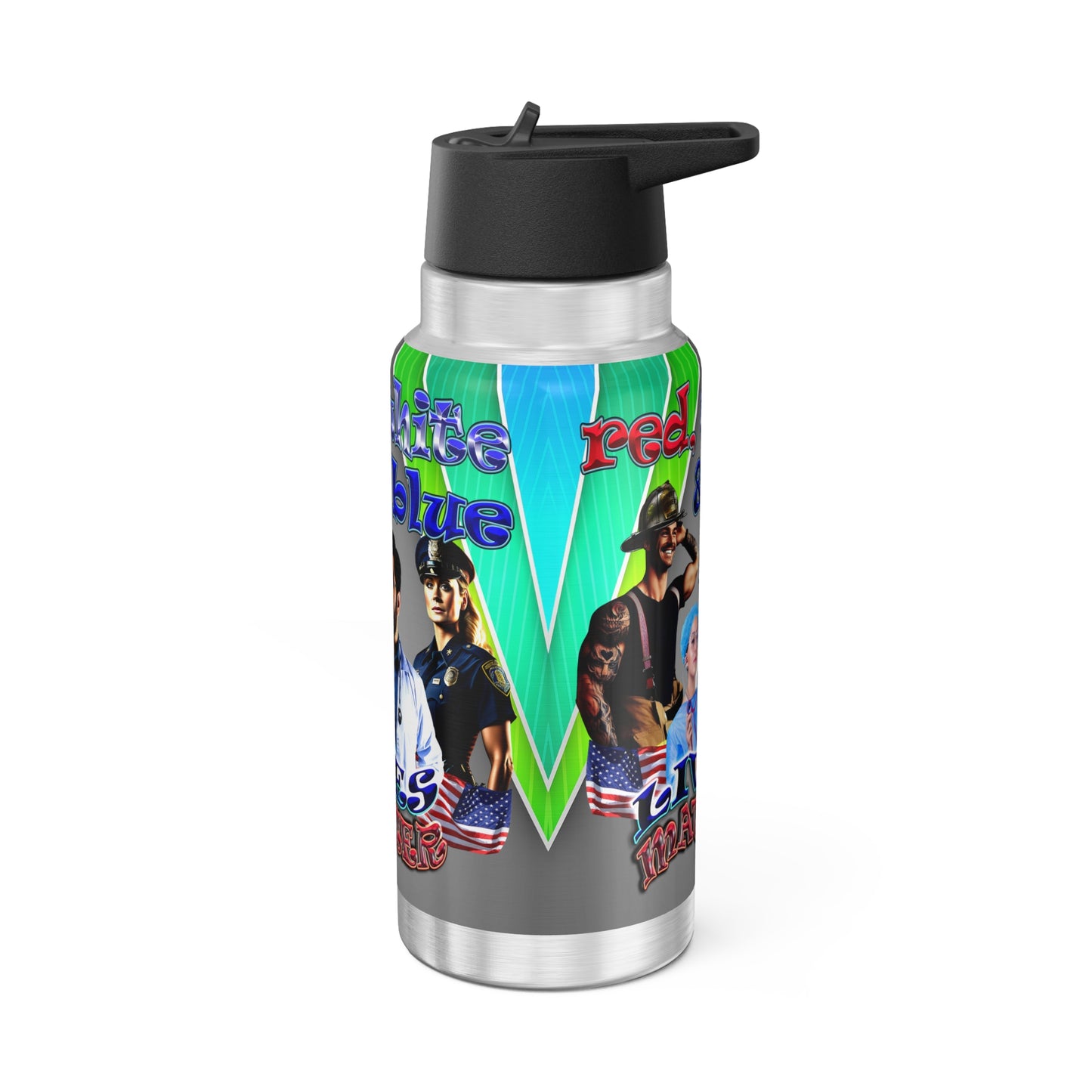 rw&b lives matter - Gator Tumbler, 32oz  (rainbow split)