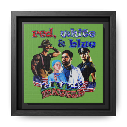 rw&b lives matter - framed canvas art (green)