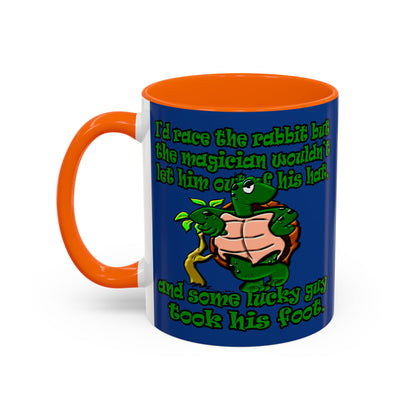 turtle race - Accent Mug (dark blue)