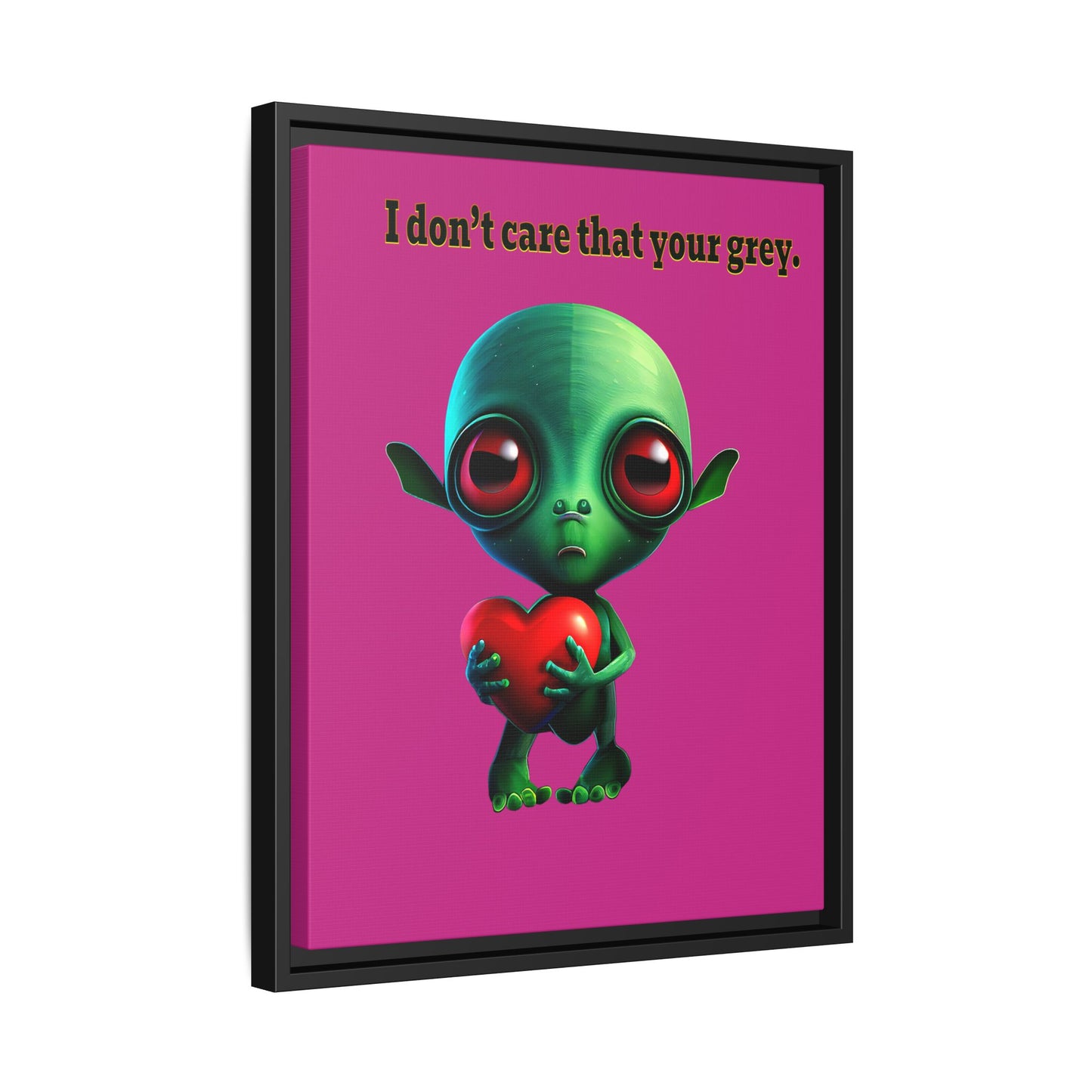 I don't care that your grey - framed canvas art (pink)