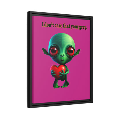I don't care that your grey - framed canvas art (pink)
