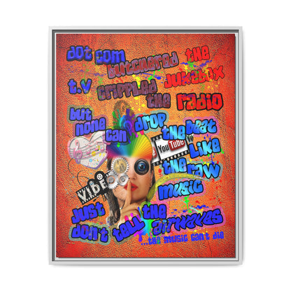 drop the beat - framed canvas art (burnt orange)