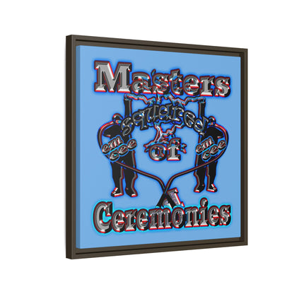 em cee squared - framed canvas art (light blue)