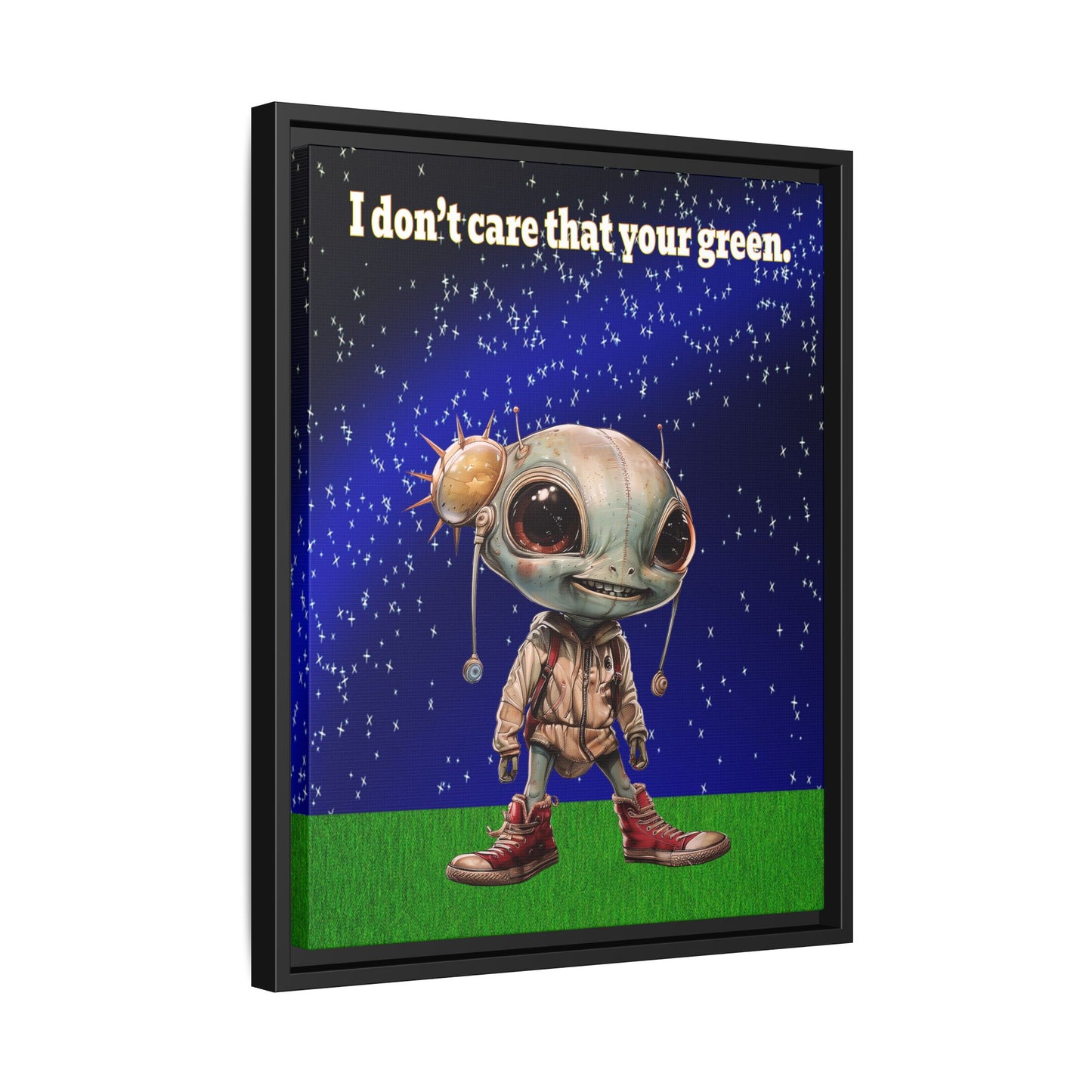 I don't care that your green - framed canvas art ('snoops' background)