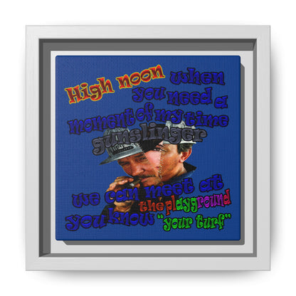 high noon - framed canvas art (dark blue)