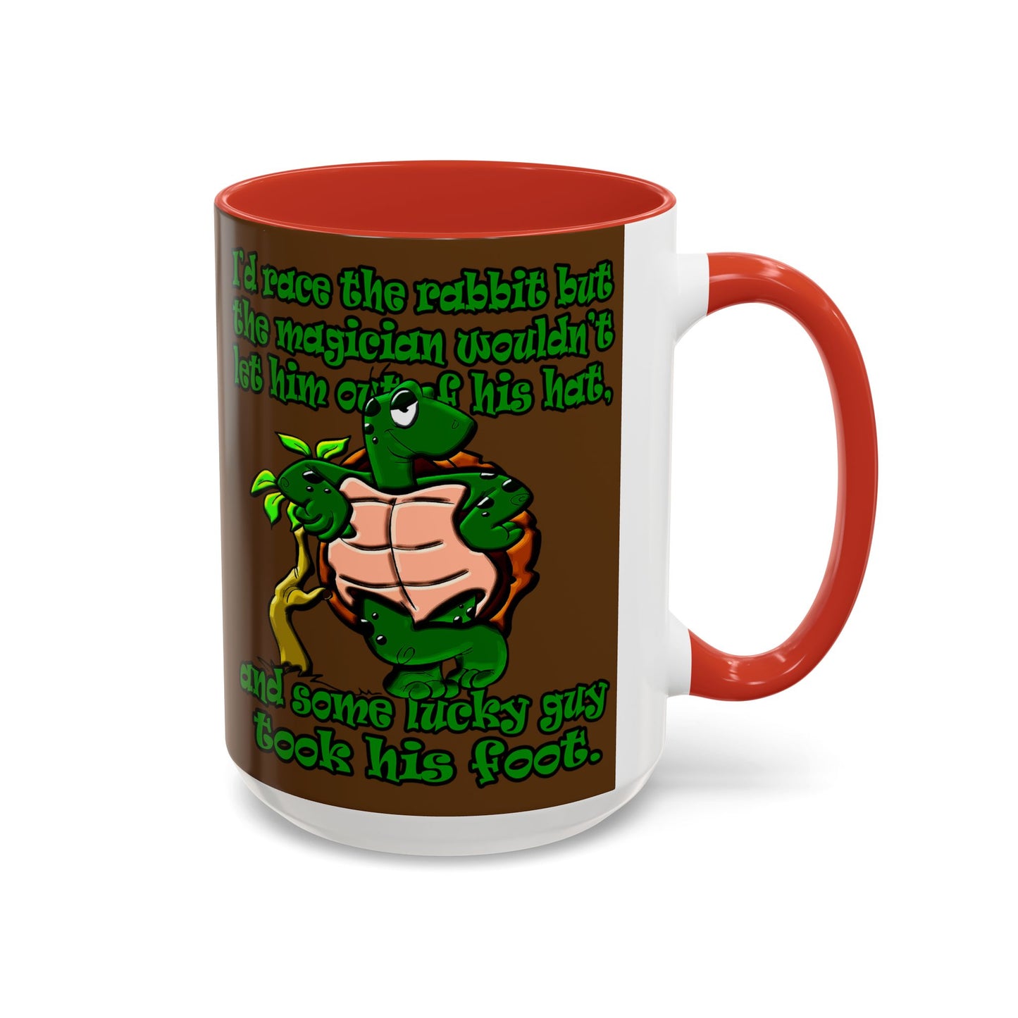 turtle race - Accent Mug (brown)