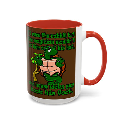 turtle race - Accent Mug (brown)