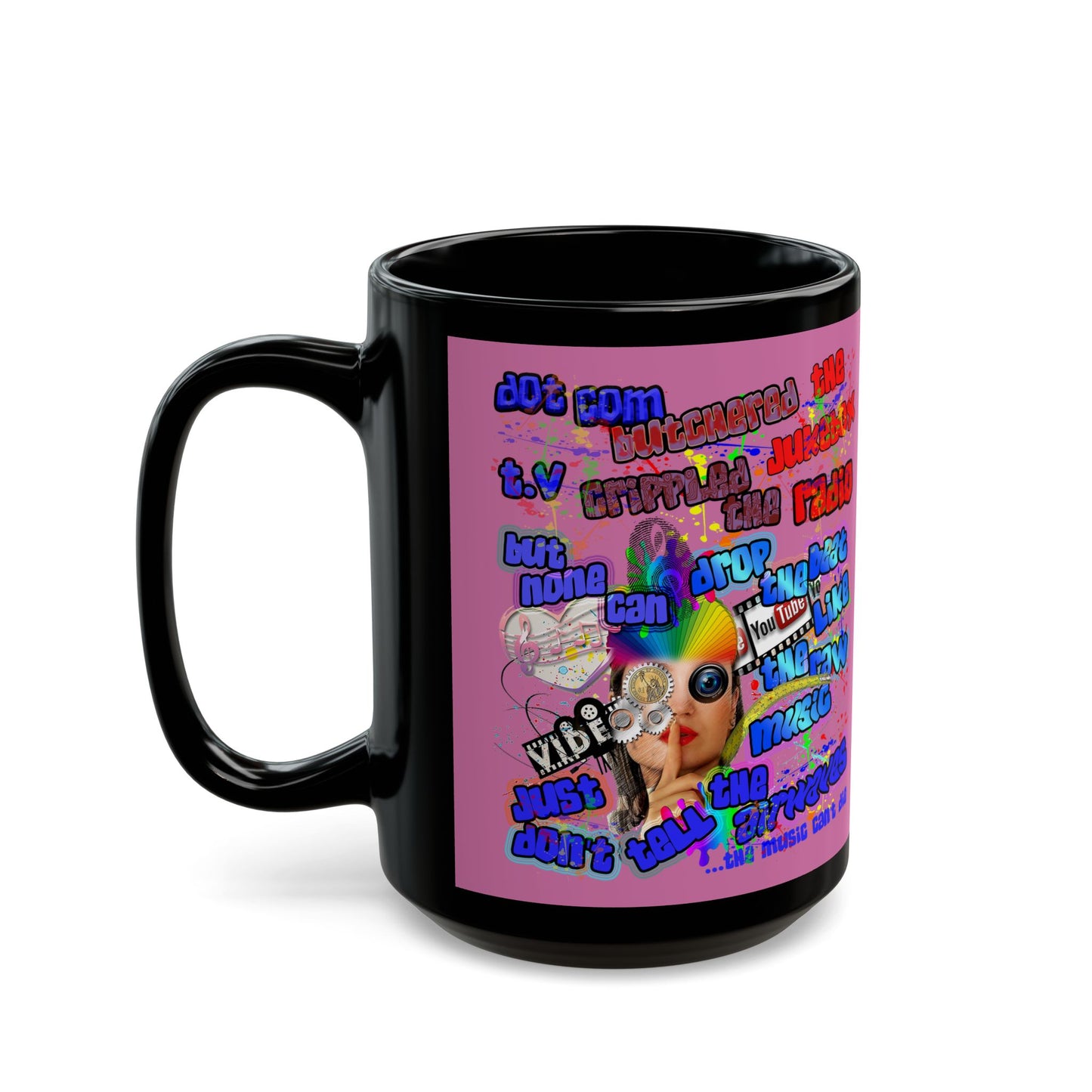 drop the beat - Black Mug (light pink)