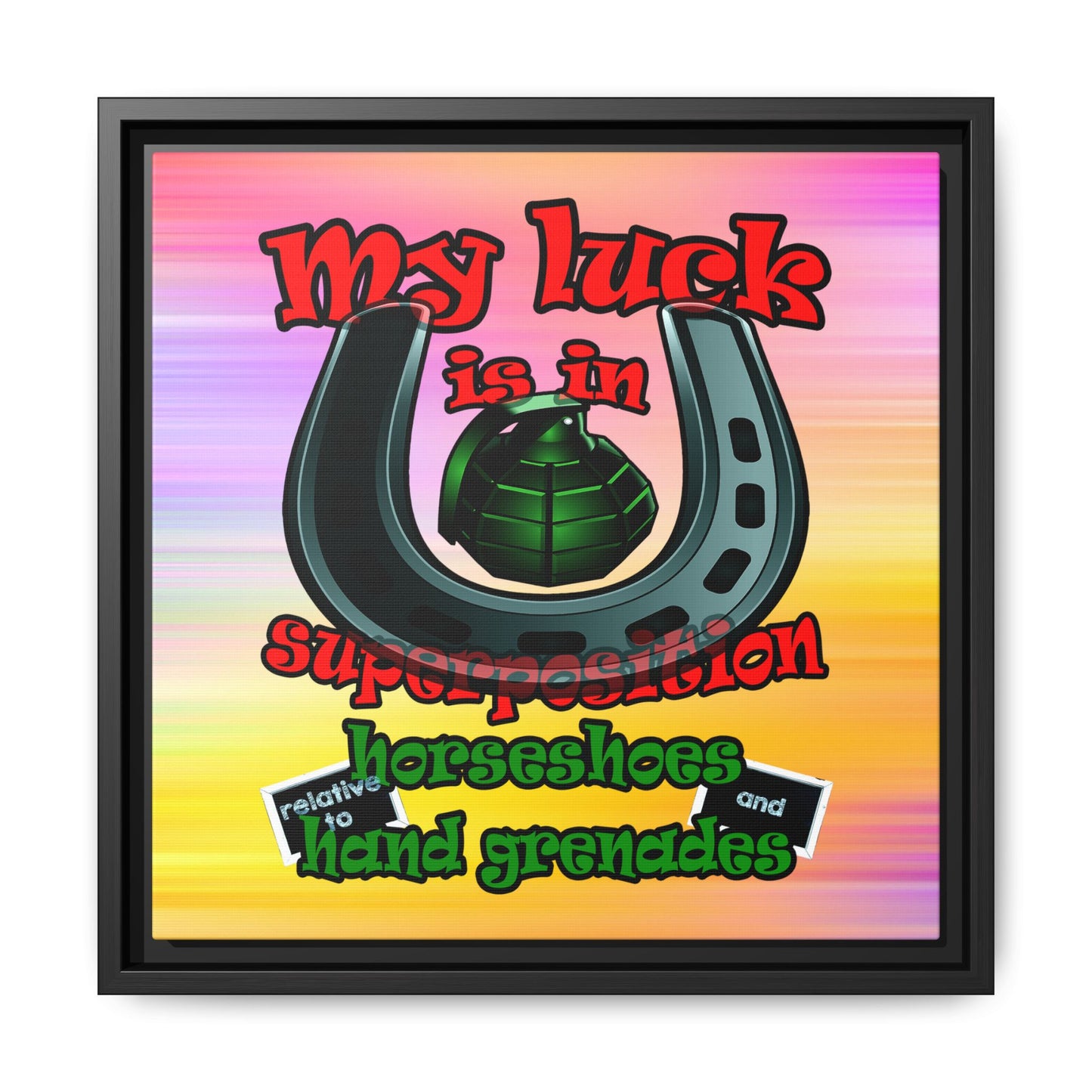 my luck - framed canvas art (color blur)