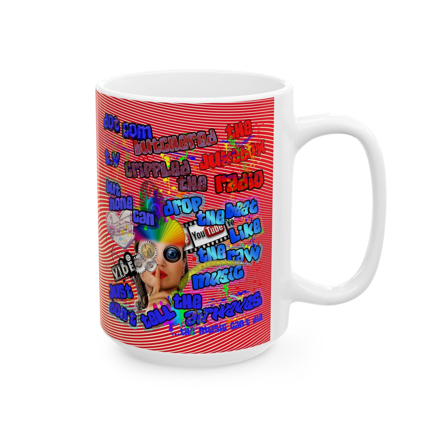 drop the beat - White Mug (yellow-orange wave)