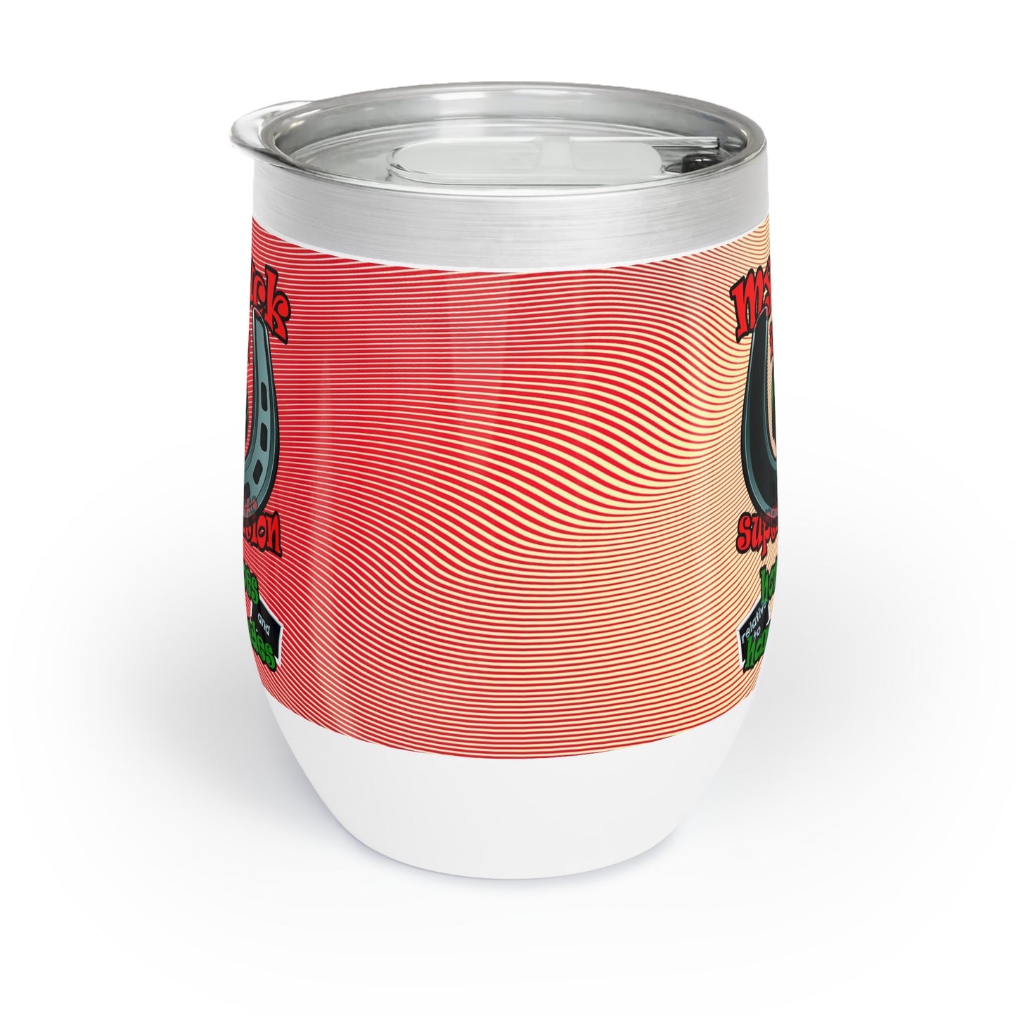 my luck - Chill Wine Tumbler (yellow-orange wave)