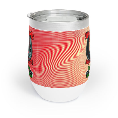 my luck - Chill Wine Tumbler (yellow-orange wave)