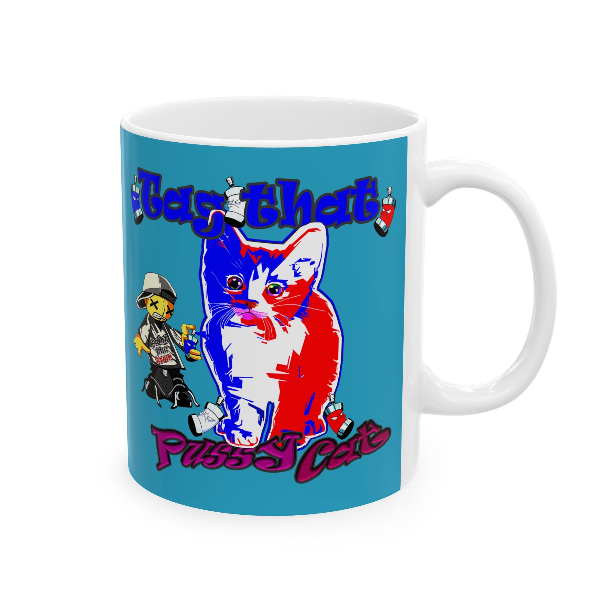 tag that - White Mug (turquoise)