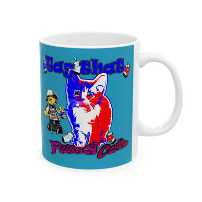 tag that - White Mug (turquoise)
