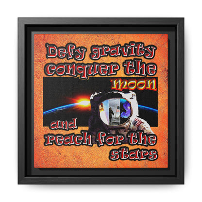 defy conquer reach - framed canvas art (burnt orange)