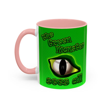 green monster - Accent Mug (logo green)