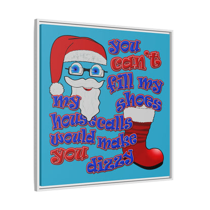 santa's shoes - framed canvas art (turquoise)