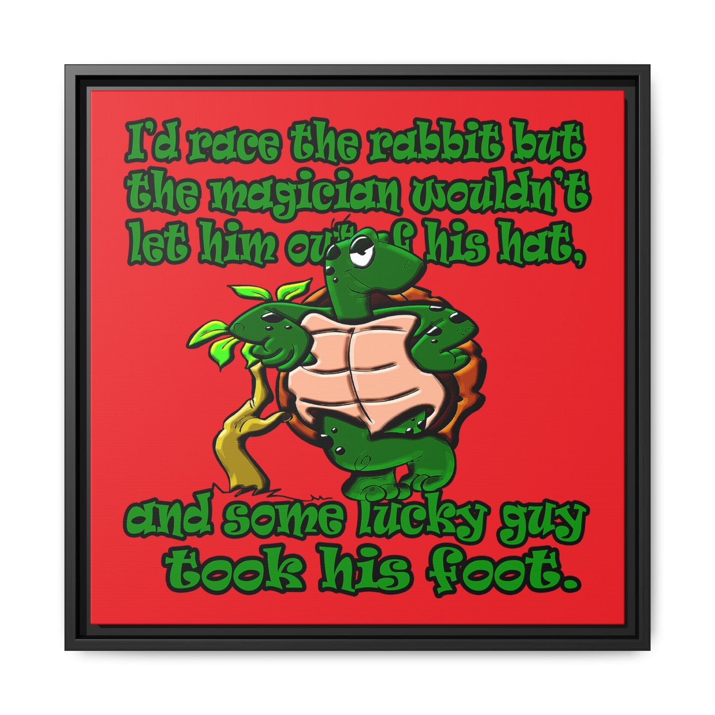 turtle race - framed canvas art (red)