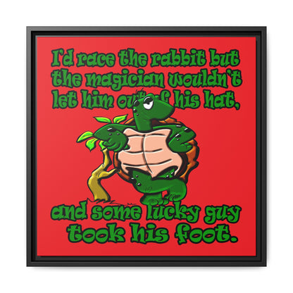 turtle race - framed canvas art (red)