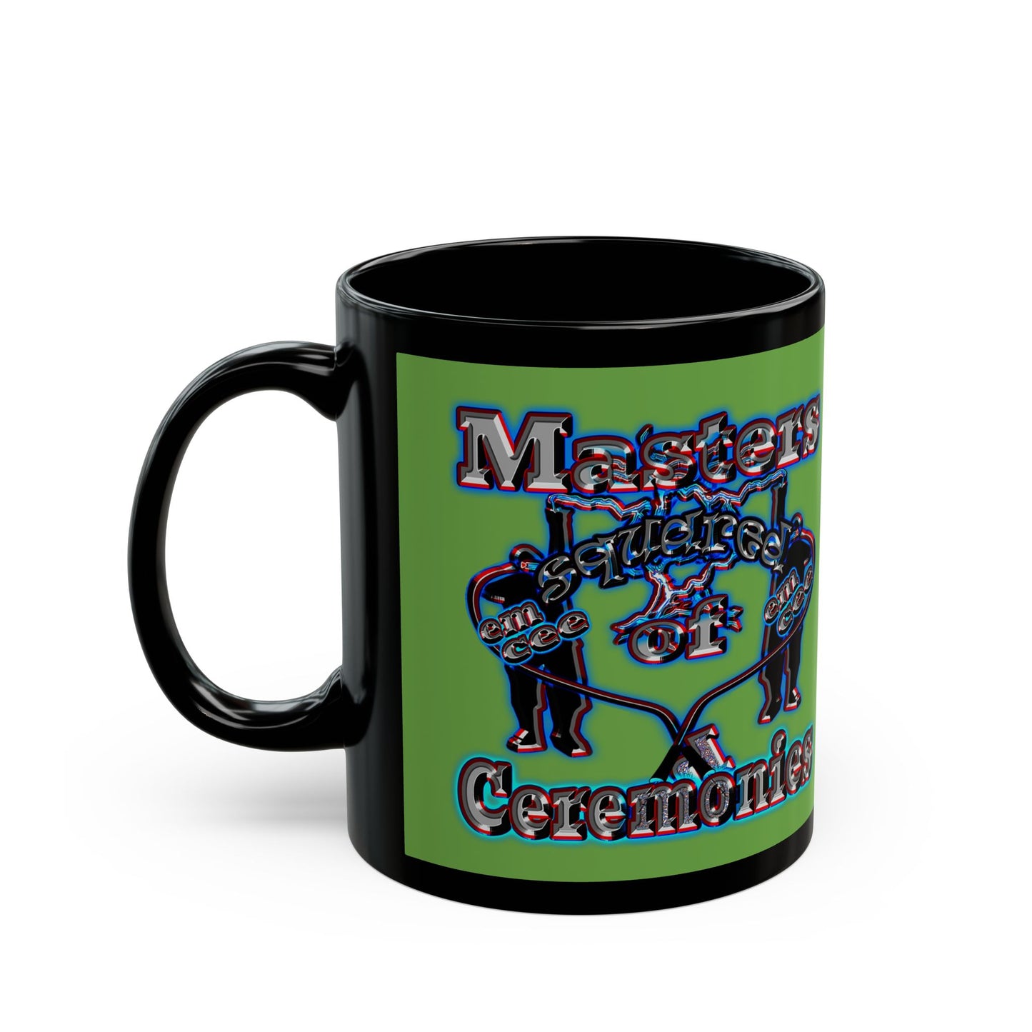 em cee squared - Black Mug (green)
