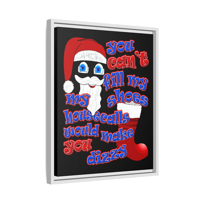 santa's shoes - framed canvas art (black)