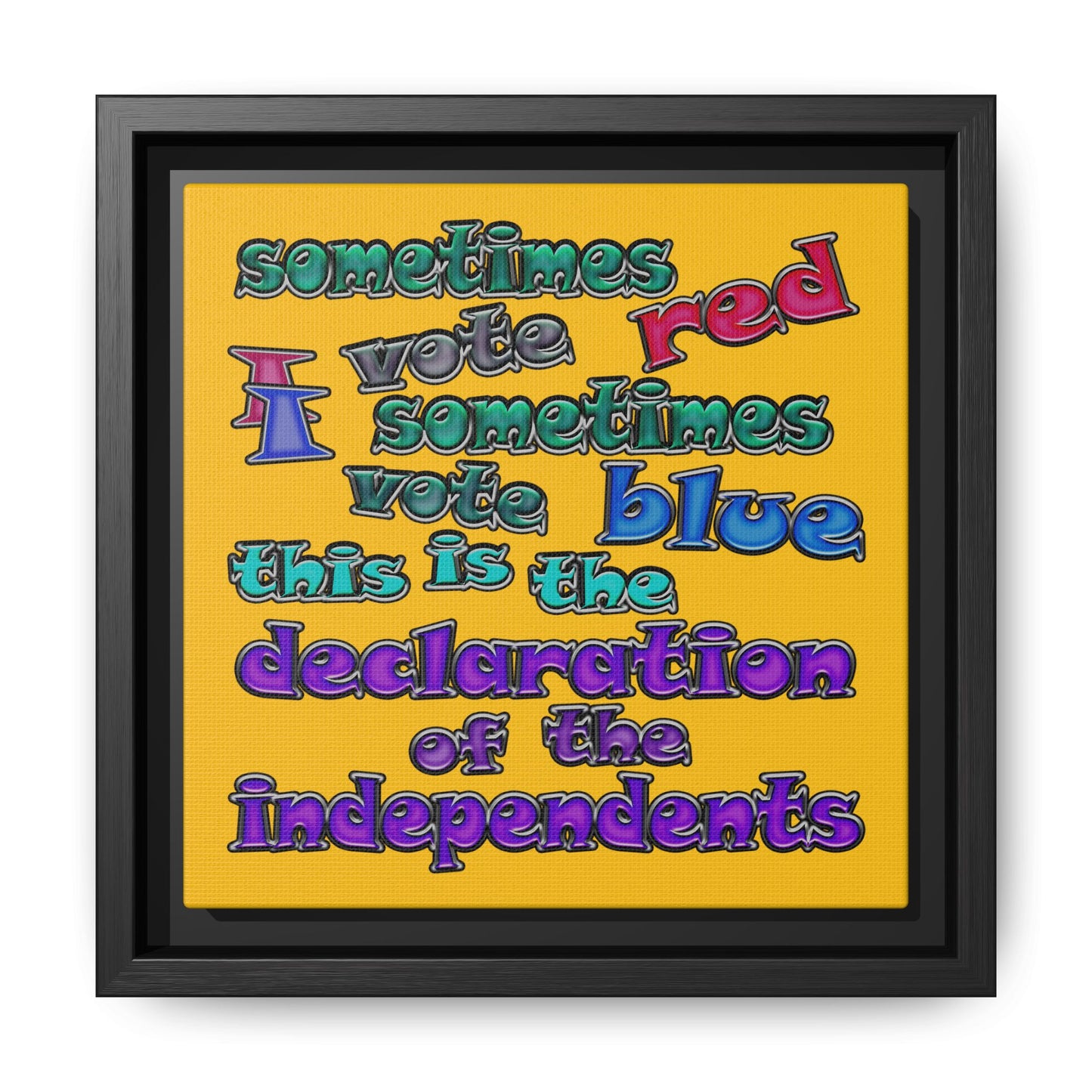 declaration of the independents - framed canvas art (yellow)
