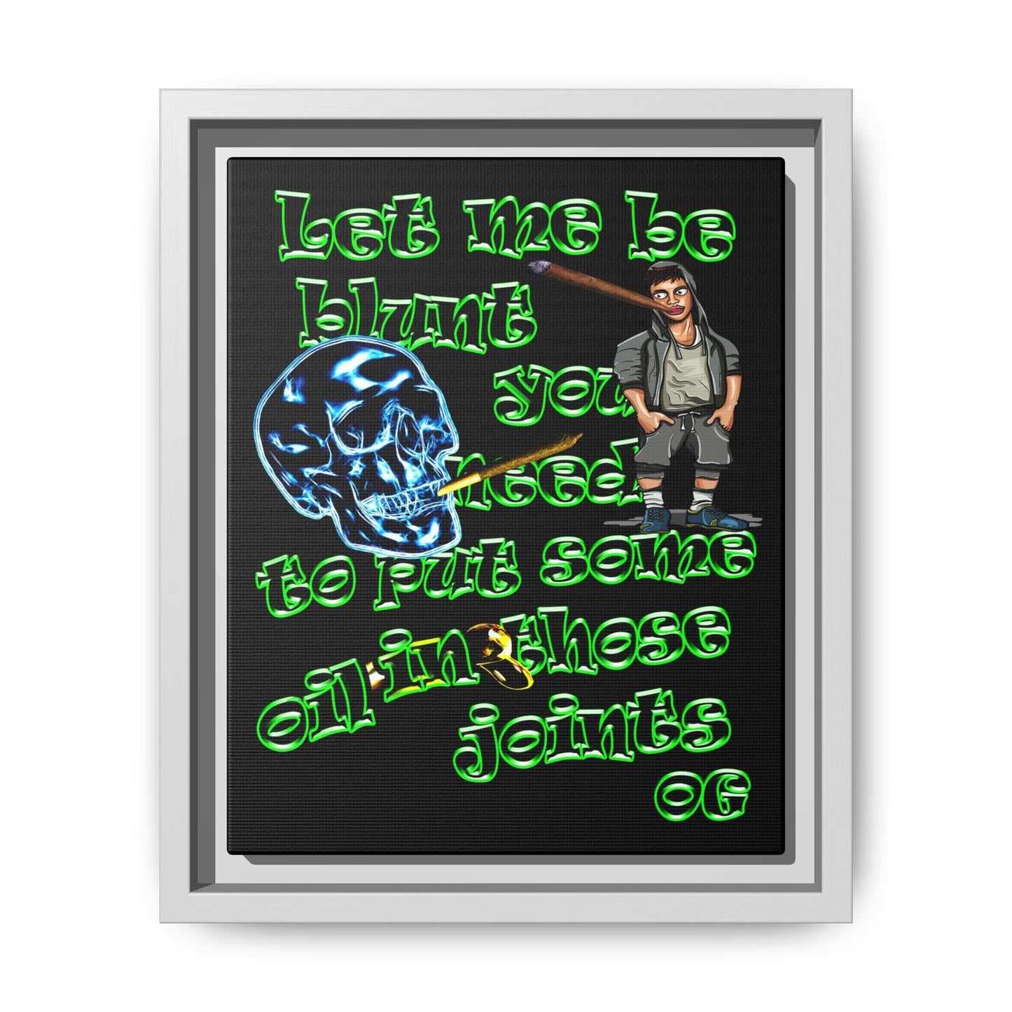 og - framed canvas art (black)