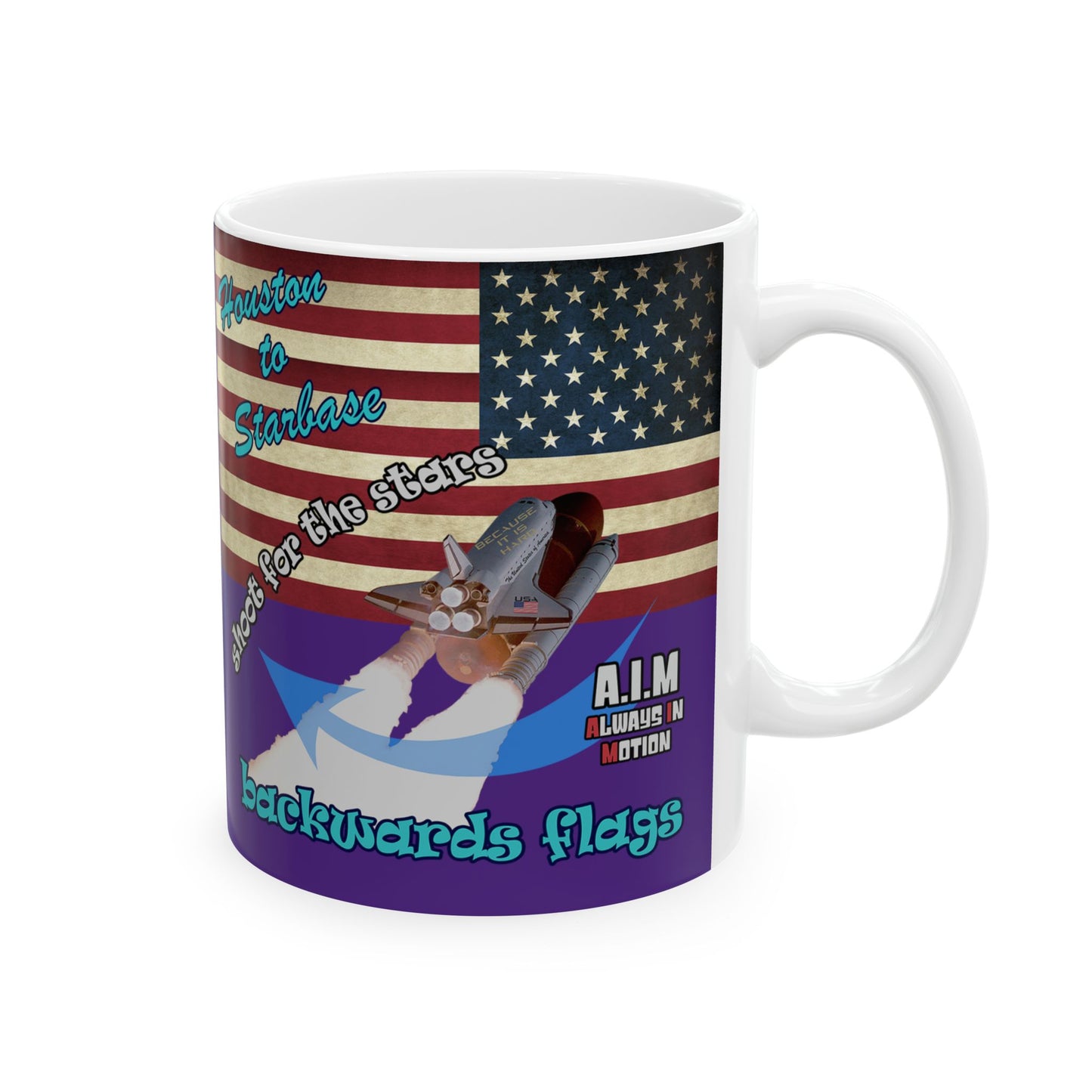 shoot for the stars - White Mug (purple)