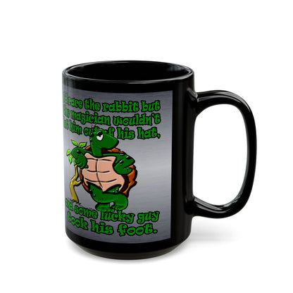turtle race - Black Mug (brushed nickel)